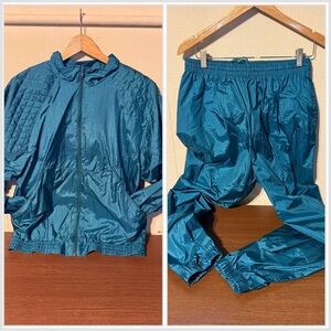 90’s Teal Windbreaker Track Suit Size Large